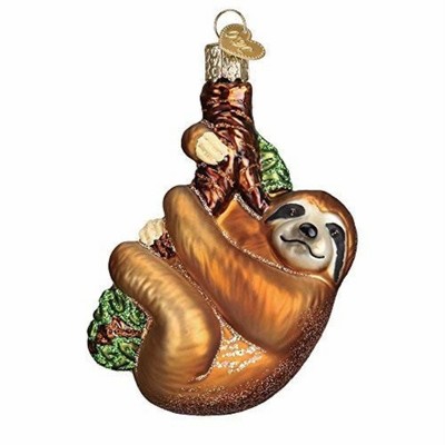 Old World Christmas Blown Glass Ornament for Christmas Tree, Sloth