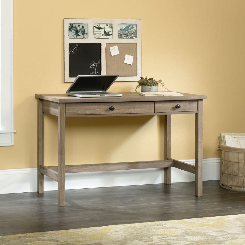 County LineWriting Desk Salt Oak Finish - Sauder: Modern Home Office, Laminated Particle Board, 2 Drawers, 3 of 12