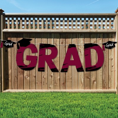 Big Dot of Happiness Maroon Grad - Best is Yet to Come - Large Burgundy Graduation Party Decorations - GRAD - Outdoor Letter Banner