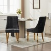 Grungis Linen Kitchen Chairs Set of 2,Modern Upholstered Armless Dining Chairs with Curved Solid Wood Legs for Dining Room,Living Room,Kitchen - 2 of 4
