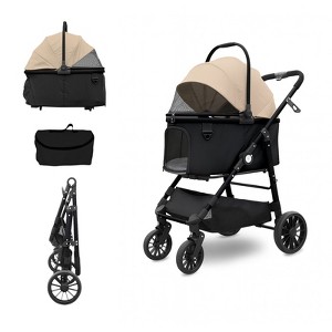 Itopfox Extra Large Pet Stroller for 3 Small Pets up to 50lbs, Heavy-Duty Stable Design with Shock Absorbing Wheels & Locking Brakes for Walking - 1 of 4