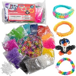 Rubber Bands 4800 pc Refill Kit w 16 Unique Rainbow Colors (300 of Each) & 200 Clips - Works w All Rubber Band Jewelry - 1 of 4