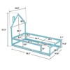 FONTOI Beds, Twin Size Floor Bed with Headboard, Wood Bed with Guardrails for Girls and Boys, Blue, 44.8"*57.3"*78.2" - 2 of 4