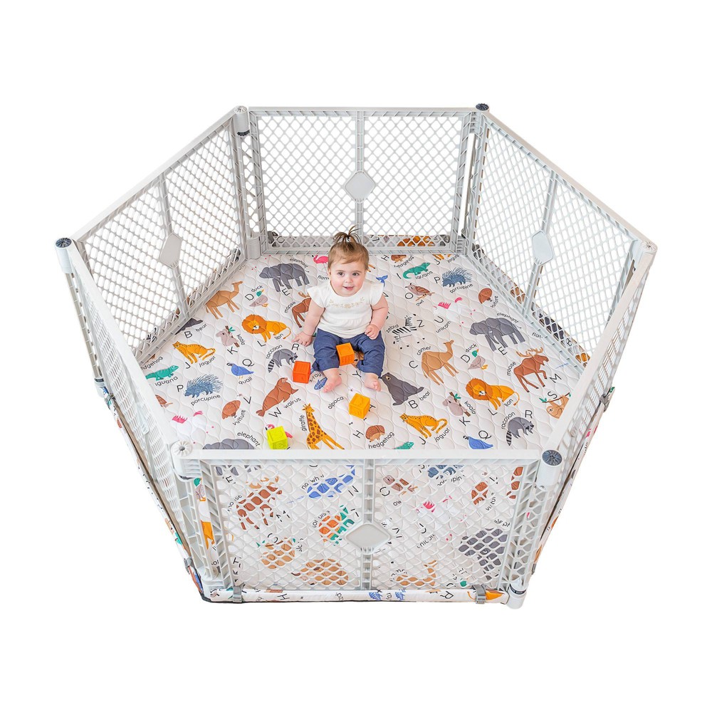 Toddleroo by North States Superyard Nook 6-Panel with ABC Securemat Baby Gate 66"