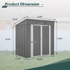 Syemin Storage Sheds 6'x4' Outdoor Metal Storage Shed for Garden Tools Lockable Door with Lockable Door Floor Frame, Gray, 66.93"*47.64"*71.65" - 3 of 4