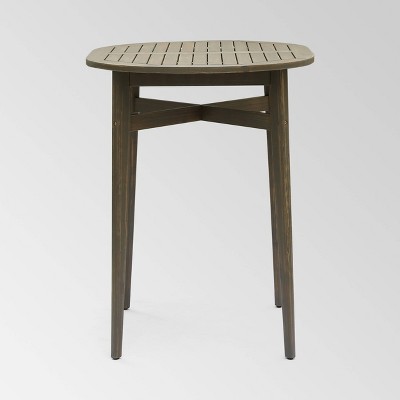 Stamford Gray Acacia Wood Oval Outdoor Bar Table