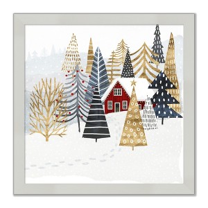Courtside Market Christmas Chalet I 8x8 Framed Art Board - 1 of 2