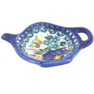Blue Rose Polish Pottery 324 Vena Tea Bag Holder - 1 of 1