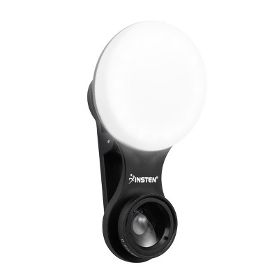 Insten Video Conference Lighting Kit, LED Mini Ring Lights Clip on (Small, Thumb Size Clip) for Phone & Tablet, White & Yellow Light