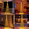 Joyfy 6 FT Animated Christmas Cone Tree Yard Lights Outdoor Decorations with 250 LED Light, Metal Stakes for Xmas Indoor Outdoor Garden Holiday Decor - 3 of 4