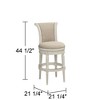55 Downing Street Oliver Wood Swivel Bar Stool White 30 1/2" High Traditional Scroll Cream Cushion with Backrest Footrest for Kitchen Counter Height - 4 of 4