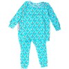 RuffleButts SoftSnooze Toddler Girls Ruffle Long Sleeve Pajama Set - 2 of 4