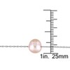 EVERLY JEWELRY | 10K White Gold 7-8mm Freshwater Cultured Pink Pearl "Tin-Cup-Style Necklace with Chain, 17-inch - 2 of 4