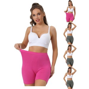 Allegra K Women's Mid-Thigh Boxer Full Coverage Soft Stretch Boyshorts Multicolored - 1 of 4