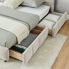 California King Upholstered Platform Bed with Headboard and Underbed Drawers, Chenille Fabric Frame Bed for Bedroom-Baofuwish - 3 of 4