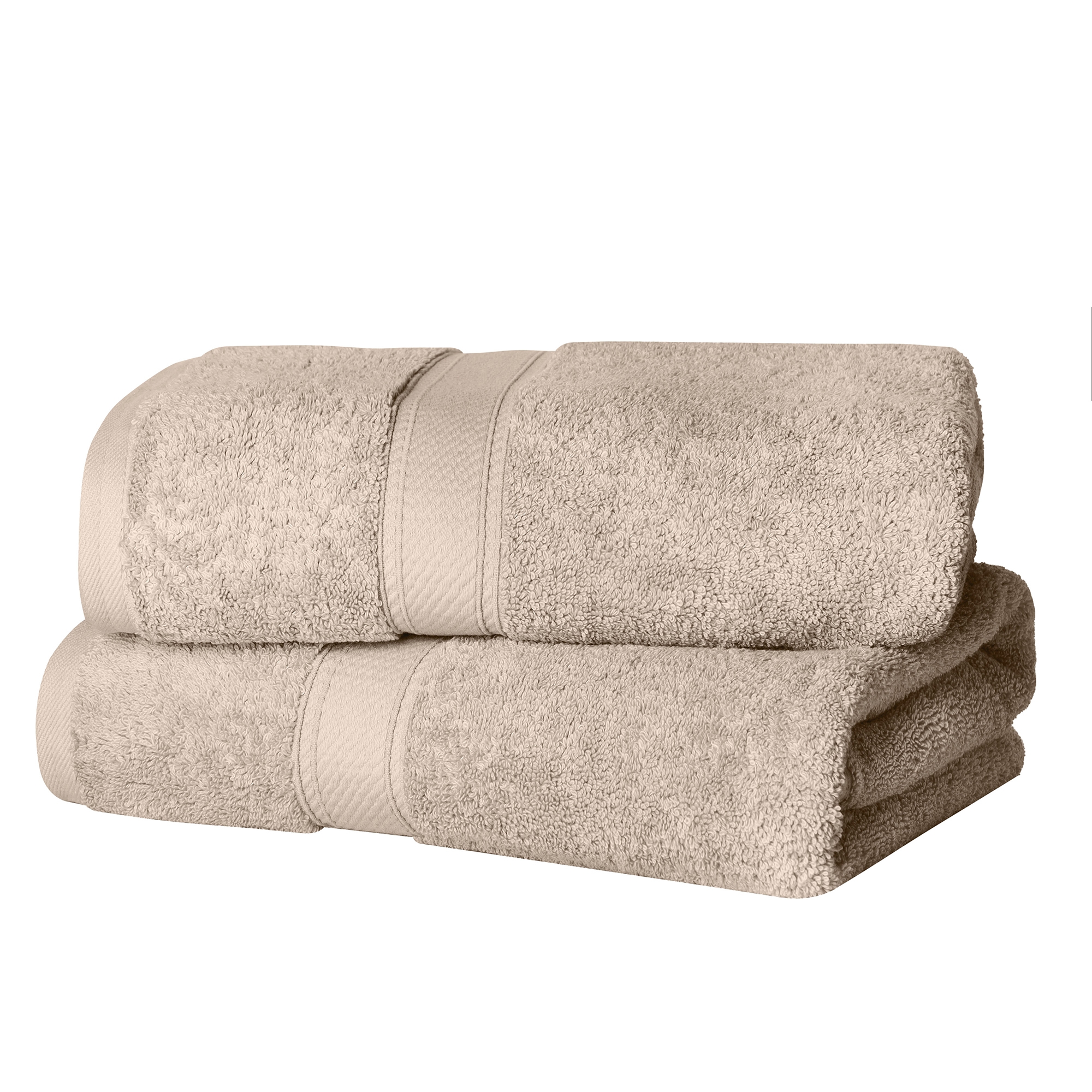 Egyptian Cotton Ultra Plush Quick Dry Towel and Washcloth Set, Stone - Blue Nile Mills