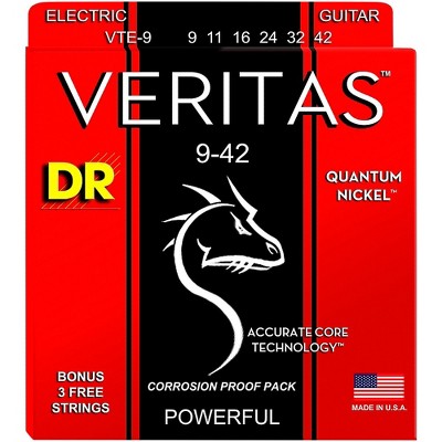 DR Strings VERITAS - Accurate Core Technology Light Electric Guitar Strings (9-42)