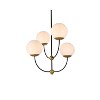 Elegant Lighting Lennon 31.5 inch pendant in black and brass with white shade - 3 of 4