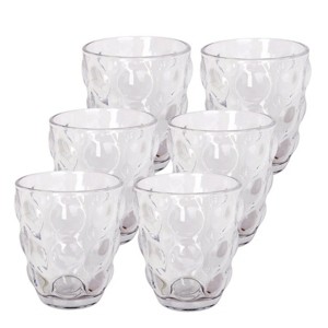 Slickblue Unique Big Bubbles Drinking Glasses Set - 9oz, Amber/Clear, Set of 6 - 1 of 3
