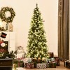 HOMCOM 6 FT Pre-Lit Snow-Dipped Artificial Christmas Tree with Realistic Branches, 300 LED Lights, Pine Cones, Red Berries and 618 Tips - 2 of 4