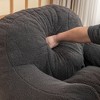 Gulches Faux Fur Memory Foam Bean Bag Chair with Filler Tufted Soft Stuffed Lazy Sofa, Ergonomic Anti-Slip Comfy Chair,(No Assembly) - 3 of 4