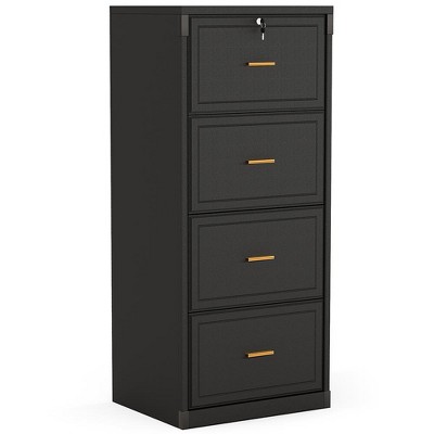 Resenkos File Cabinet, Filing Cabinet for Home Office, 51" File Cabinet, Vertical Filing Cabinet with 4 Storage Drawers,Black
