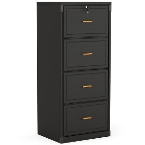 Resenkos File Cabinet, Filing Cabinet for Home Office, 51" File Cabinet, Vertical Filing Cabinet with 4 Storage Drawers,Black - 1 of 3