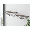 HomeRoots Set Of Two Black And Brown Wood And Metal Wall Mounted Accent Shelf - 2 of 4