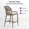 PURPLE LEAF Patio Sunbrella Bar Stools Set of 2 Handwoven Wicker Bar Height Stool Modern Aluminum Outdoor Wicker Barstools with Back and Cushion - 4 of 4