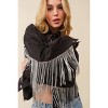 Slickblue Women's Western Sequin Fringe Jacket with Star Patches and HOWDY Back Detail, Black or Pink, Size S-L - 4 of 4