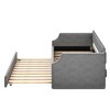 Upholstered Daybed With Trundle, Upholstered Frame, Wood Slat Support Twin Daybed Frame, No Box Spring Required For Living Room, Office, Bedroom - 4 of 4