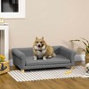 PawHut Modern Pet Sofa, Cat or Medium to Large Dog Couch Bed with Removable Seat Cushion and Elevated Base, Dark Gray - 2 of 4