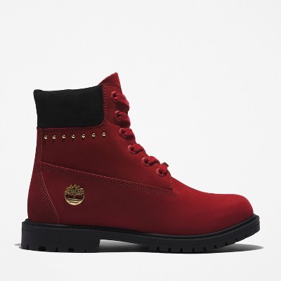 red womens timberland boots