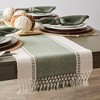Design Imports  Ribbed Dobby Stripe Table Runner, Artichoke Green, 13X108" - 4 of 4