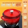 NutriChef 5 Quart Enameled Round Cast Iron Dutch Oven with Self Basting Lid, Red - 4 of 4