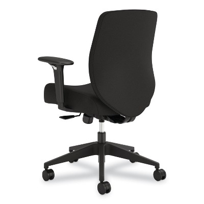Black Adjustable Mesh Fabric Task Chair with Swivel Base