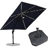 PURPLE LEAF 10x10 Ft Cantilever Umbrella Square Solar Powered LED Outdoor Patio Umbrella with 360°Rotation Adjustable With Base - 2 of 4