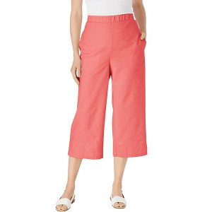 Woman Within Plus Size Petite Linen Capri - 1 of 4