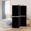 vidaXL 3-Panel Room Divider in Black, Portable and Foldable, 59.1"x70.9" Size, Created from Durable Polyester Fabric and Iron, Versatile Usage - 2 of 4