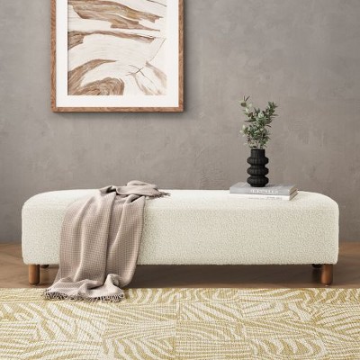 Sapphtopaz Versatile Entryway Ottoman, Rectangular Ottoman Bench, Upholstered Ottoman Foot Rest, Entryway Padded Footstool, Bedroom End Bench