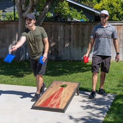 GoSports 4' x 2' Rustic Wood Cornhole Set with Bean Bags