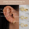 Small Sterling Silver Huggie Hoop Earrings Set for Women, 14K Gold Plated Hoops Stacks for Multiple Piercings - 3 of 4