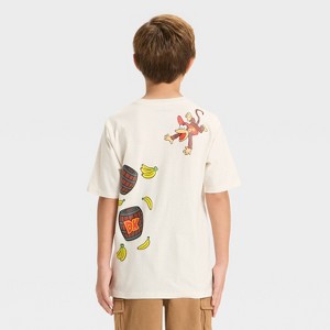 Boys' Nintendo Donkey Kong Front and Back Short Sleeve Graphic T-Shirt - Off-White - 1 of 4