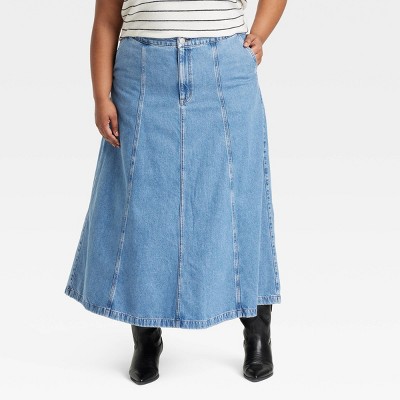 Women's Denim Circle Maxi Skirt - Universal Thread™ Medium Wash