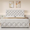 Bed Frame  and Headboard, Linen Upholstered Platform Bed Frame with Wooden Slats Support, Button Tufted Design - 3 of 4
