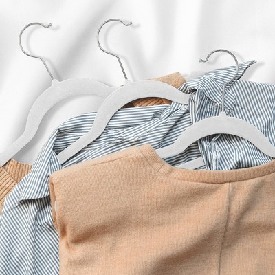 Casafield 50-Pack Ivory Velvet Kid's Hangers with Chrome Hooks