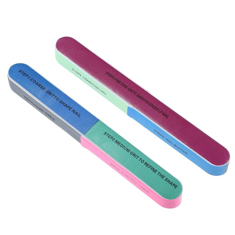 Unique Bargains EVA Washable 7-Sided Buffering Nail Files Multicolored 2 Pcs, 3 of 7