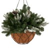 NOMA 24 Inch Evergreen Pre Lit Vienna Hanging Basket with Pine Branches, Pinecones, and Snow for Indoor Outdoor Holiday Decor - 3 of 4