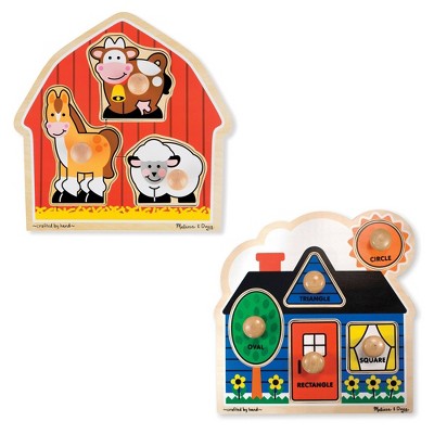 wooden puzzles with knobs for toddlers