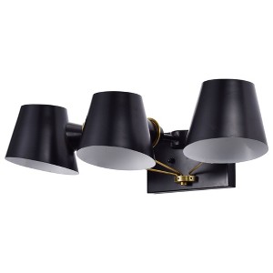 Nuvo Lighting Baxter 3 - Light Vanity in  Black/Burnished Brass - 1 of 1